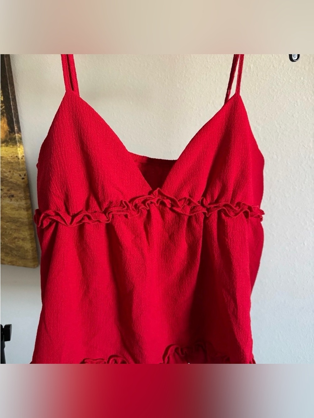 Red shein cropped tank top